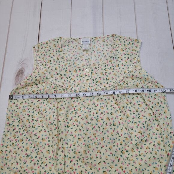 Vintage Movie Star midi nightgown floral lemon citrus pullover - Picture 6 of 8